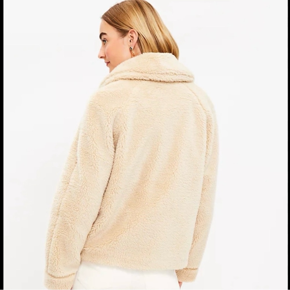 Nwot Loft Stylish & Unique Sherpa Toggle Jacket - image 3